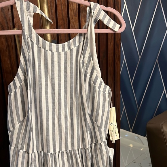 NWT Eliza J long stripped layered tassel dress - Picture 4 of 7